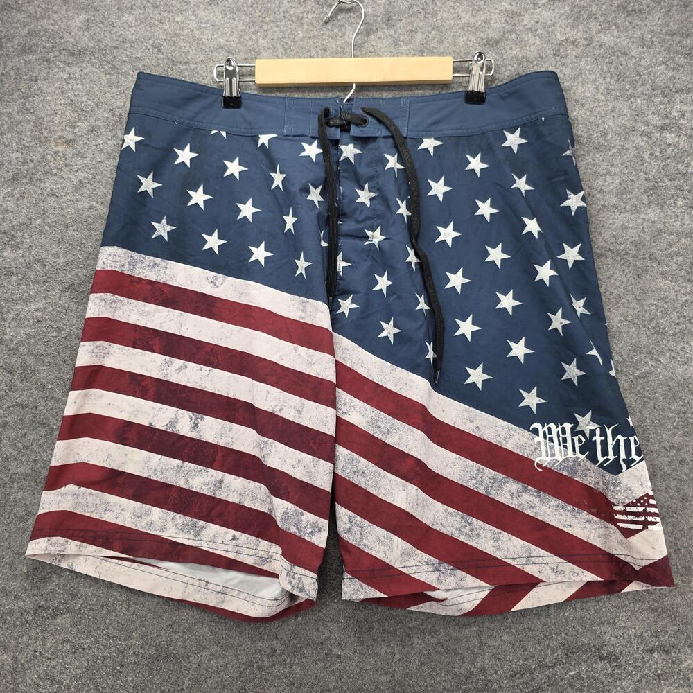 Howitzer Shorts Mens 38 American Flag We The People Board Shorts Swim Trunks